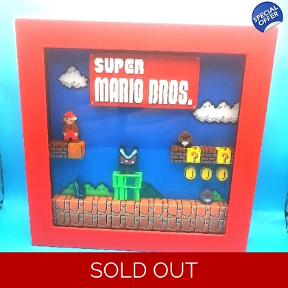 Super Mario Bros 3D Printed Shadow Box